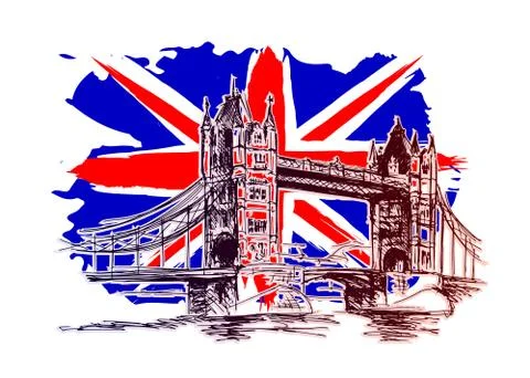 Vector background with England motive Stock Illustration