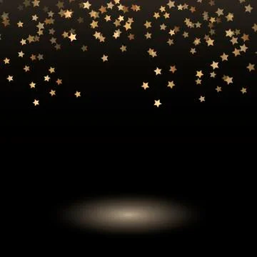 Vector background with falling golden stars template Stock Illustration