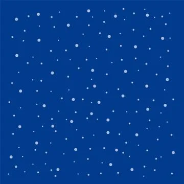 Vector background of falling snow. Silvery snow on a blue background. Beautiful Stock Illustration