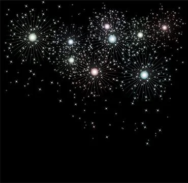 Vector background of fireworks and sparkles Stock Illustration