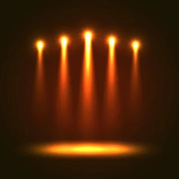 Vector Background With Five Bright Spotlights Stock Illustration