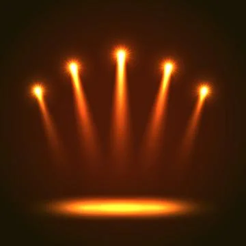 Vector Background With Five Bright Spotlights Stock Illustration