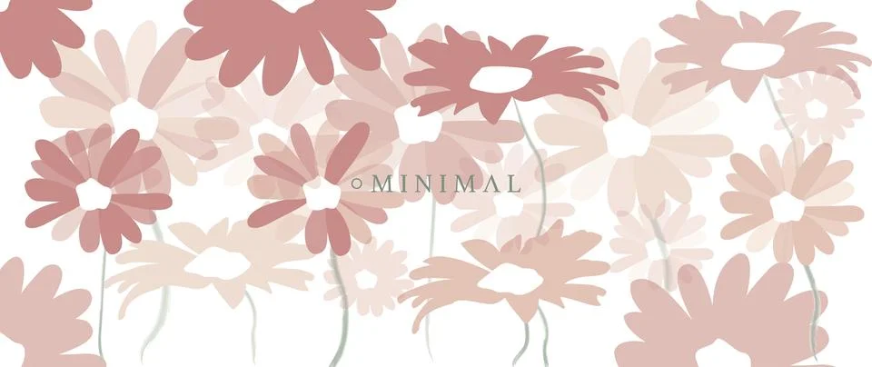 Vector background. Floral flat design. Soft pink flowers for wallpaper. Sui.. Illustrazione stock