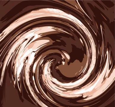 Vector background of flowing chocolate swirl Stock Illustration
