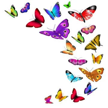 Vector background with flying butterflies Stock Illustration