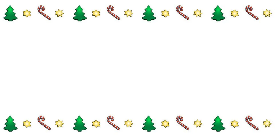 Vector background, frame, border of candy canes, stars, Christmas trees. Ho.. 库存插图