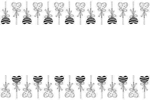 Vector Background, frame, border from lollipop, gingerbread on stick in shape Stock Illustration