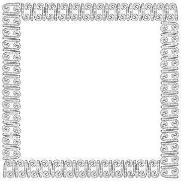 Vector background, frame, border from outline candy cane. Contour edging, dec イラスト素材