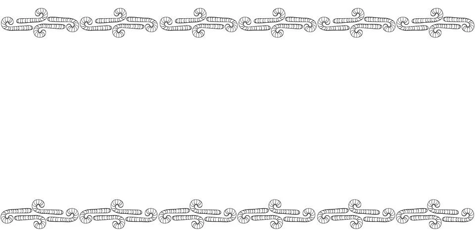 Vector background, frame, border from outline candy cane. Horizontal top and  イラスト素材