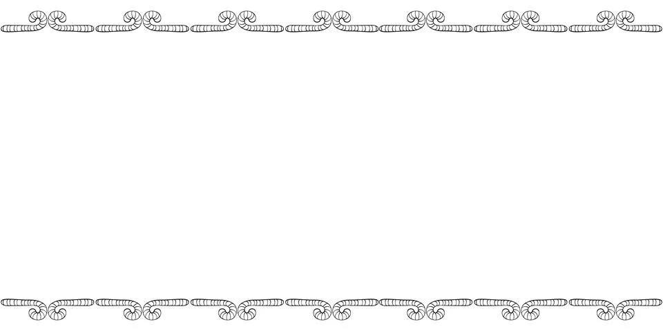 Vector background, frame, border from outline candy cane. Horizontal top and  库存插图