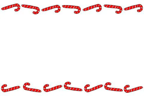Vector Background, frame, border from red candy cane. Horizontal top and bott Illustrazione stock