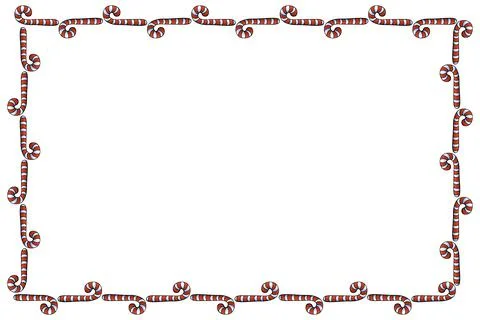 Vector background, frame, border from red candy cane. Bright edging, decorati Stock Illustration
