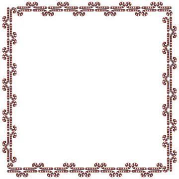 Vector background, frame, border from red candy cane. Bright edging, decorati Stock Illustration