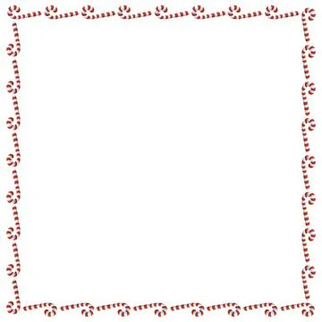 Vector background, frame, border from red candy cane. Bright edging, decorati 库存插图