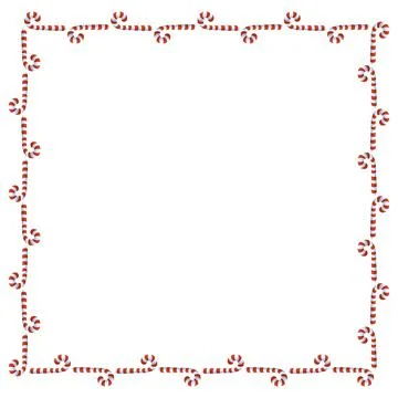 Vector background, frame, border from red candy cane. Bright edging, decorati Stock Illustration