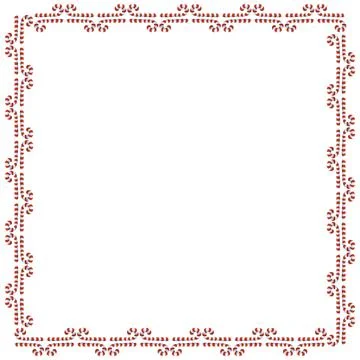 Vector background, frame, border from red candy cane. Bright edging, decorati 库存插图