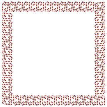 Vector background, frame, border from red candy cane. Bright edging, decorati Stock Illustration