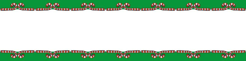 Vector background, frame, border from red candy cane. Horizontal top and bo.. 库存插图