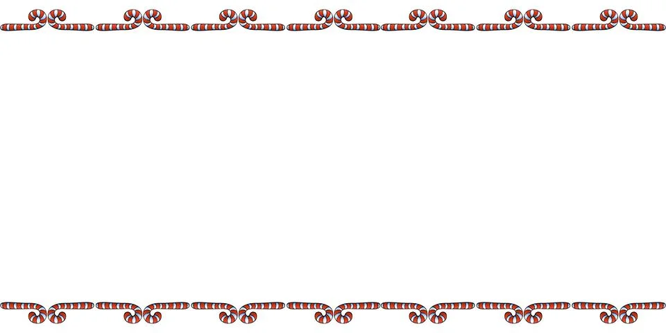 Vector background, frame, border from red candy cane. Horizontal top and bo.. 库存插图