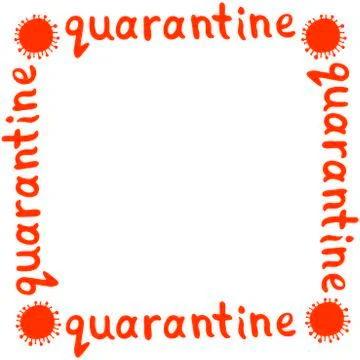 Vector background, frame, border with word quarantine and molecules, cells of Stock Illustration