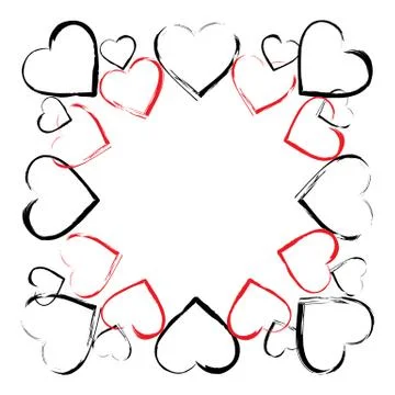 Vector background frame with hearts Stock Illustration