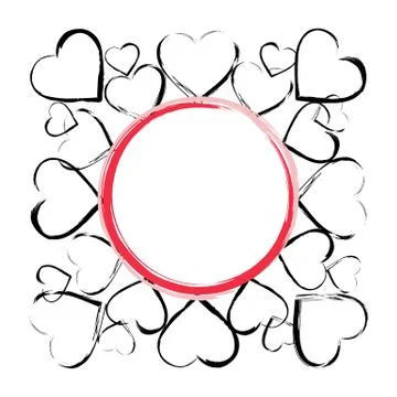 Vector background frame with hearts Stock Illustration