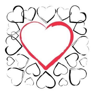 Vector background frame with hearts Stock Illustration