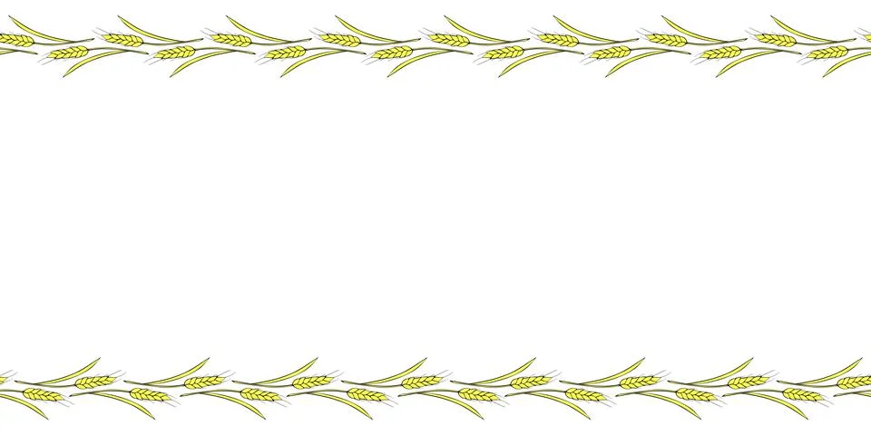 Vector Background, frame made of golden wheat or rye ears in doodle flat styl Stockillustratie