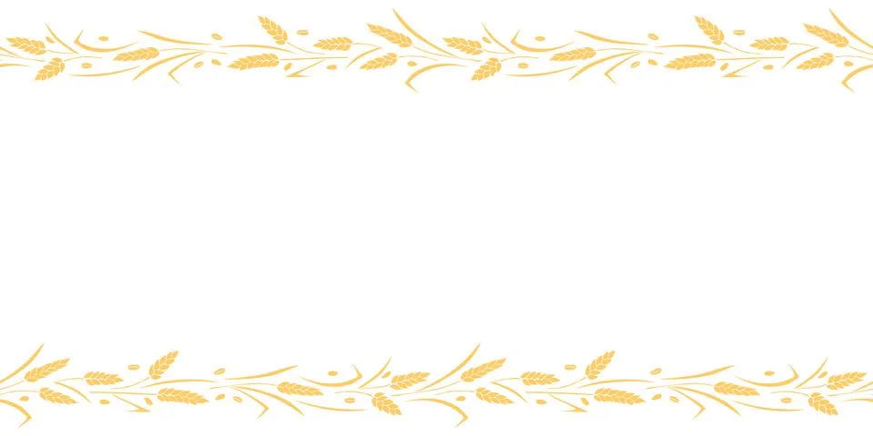 Vector Background, frame made of golden wheat or rye ears in flat style. Ho.. Stock Illustration