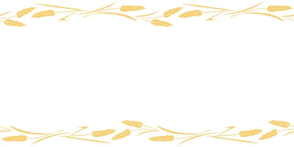 Vector Background, frame made of golden wheat or rye ears in flat style. Ho.. Stock Illustration