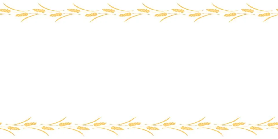 Vector Background, frame made of golden wheat or rye ears in flat style. Ho.. イラスト素材