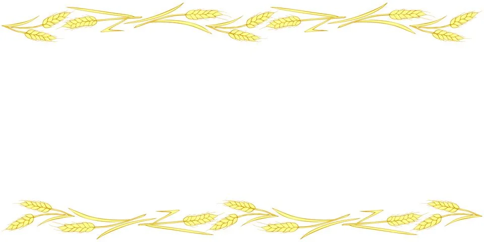 Vector Background, frame made of golden wheat or rye ears in doodle flat st.. Stock Illustration