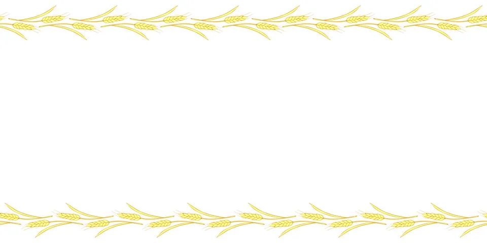 Vector Background, frame made of golden wheat or rye ears in doodle flat styl Stock Illustration