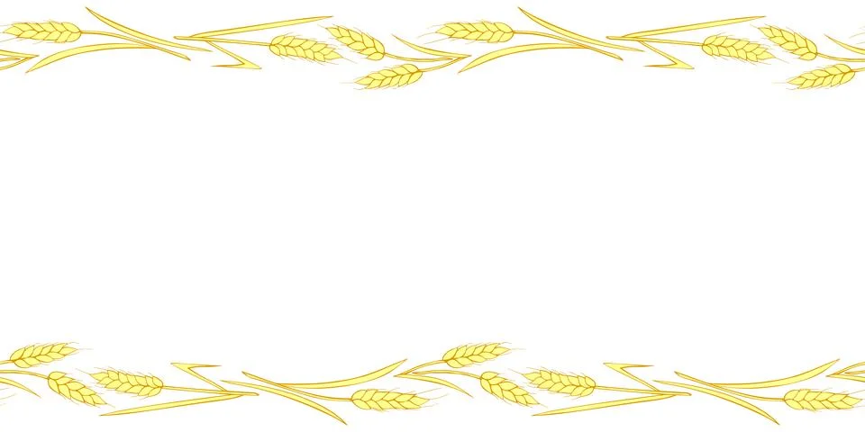 Vector Background, frame made of golden wheat or rye ears in doodle flat st.. Stockillustratie