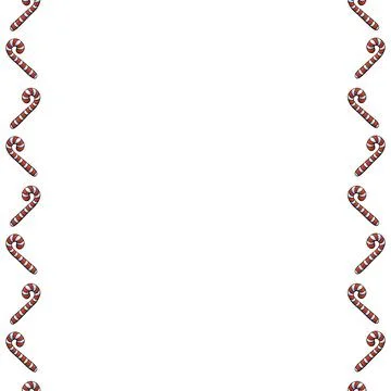 Vector background, frame, side border from red candy cane. Vertical edging, d Stock Illustration
