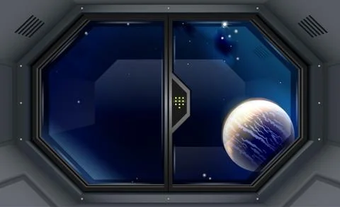 Vector background gateway to open space universe Stock Illustration