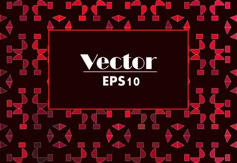 Vector background with geometric ornament of pink glass on a black background Stock Illustration