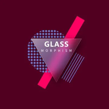 Vector background in glass morphism style. Editable illustration Stock Illustration