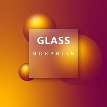 Vector background in glass morphism style. Editable illustration Stock Illustration