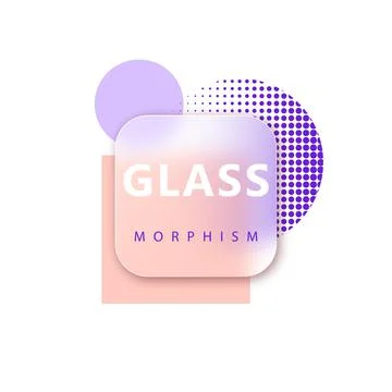 Vector background in glass morphism style. Editable illustration Illustrazione stock