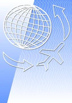 Vector background with globe and airplane for flyer with air or travel topics Stock Illustration