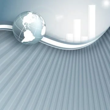 Vector background with globe and bar graphs Stock Illustration