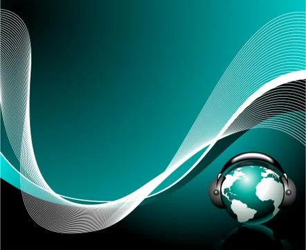 Vector background with globe Stock Illustration