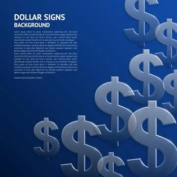Vector background with glossy, transparent dollar signs. Stock Illustration