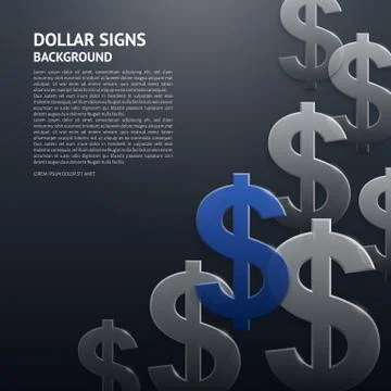 Vector background with glossy, transparent dollar signs. Stock Illustration