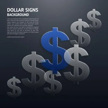 Vector background with glossy, transparent dollar signs. Stock Illustration