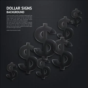 Vector background with glossy, transparent dollar signs. Stock Illustration