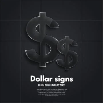 Vector background with glossy, transparent dollar signs. Stock Illustration