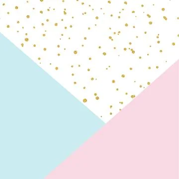 Vector background, with gold glitter, blue and pink triangle. Stock-Illustration