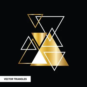 Vector background with gold, white geometric shape Illustrazione stock